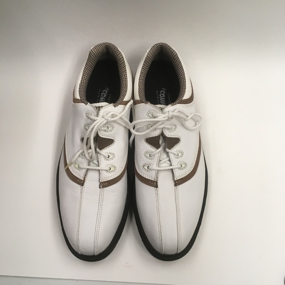 98315 Footjoy Comfort Golf Shoes - Footjoy Golf comfort, White/Brown Sz 8.5 Wms(0021)